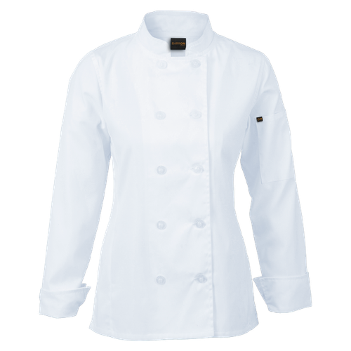 White Ladies Savona Long Sleeve Chef Jacket with custom embroidery by Azulwear Chef Wear Sandton