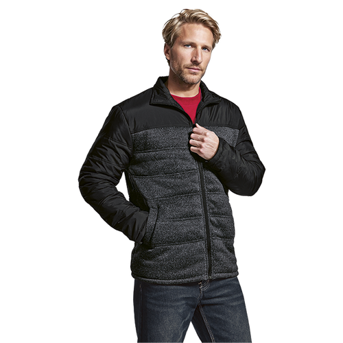 Men's Colorado jacket in South Africa front view featuring a rugged quilted body with a contrast inverted nylon zip by Azulwear.