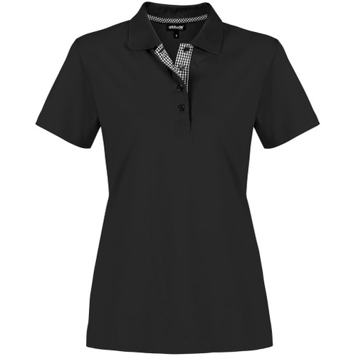 Ladies New York Golf Shirt - Black, Azulwear South Africa