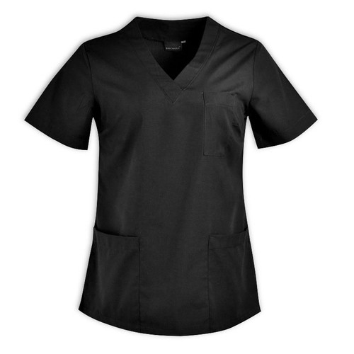 Ladies' Lexie medical and nursing uniform scrub top in black by Azulwear Cape Town, South Africa