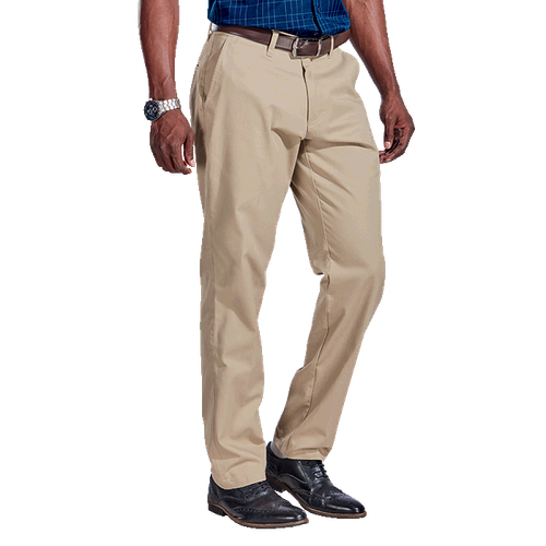 Mens Flat Front Chino Trousers from Azulwear South Africa, displaying the smooth, flat-front waist design and clean trouser silhouette.