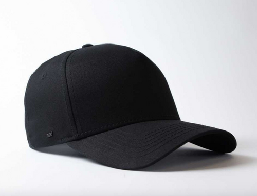 Uflex 5 Panel Curved Peak Snapback Cap I Black - Side View - Azulwear South Africa