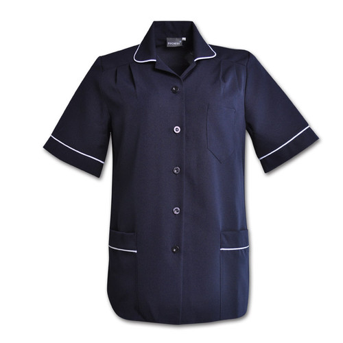 DUCHESS Navy Udine Top medical and hospitality tunic made from durable 167g mini matt fabric, designed for healthcare, service, and spa uniforms across South Africa by Azulwear.