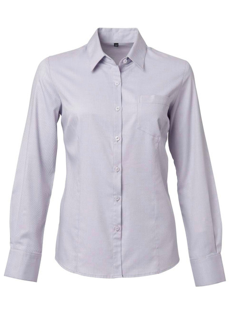 Grey Ladies Carlo Galucci Lucca K237 Long Sleeve Blouse made from premium breathable fabric, designed for elegant corporate uniforms and professional office blouses across South Africa.