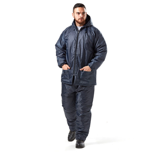Dromex Storm Glacier navy blue insulated freezer trousers by Azulwear Cape Town for cold storage, commercial refrigeration, and freezing logistics industries