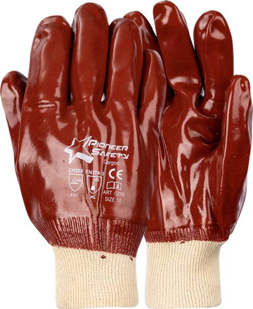 PVC Gordon Brown Heavy Duty Glove - 10cm, Azulwear PPE Safety