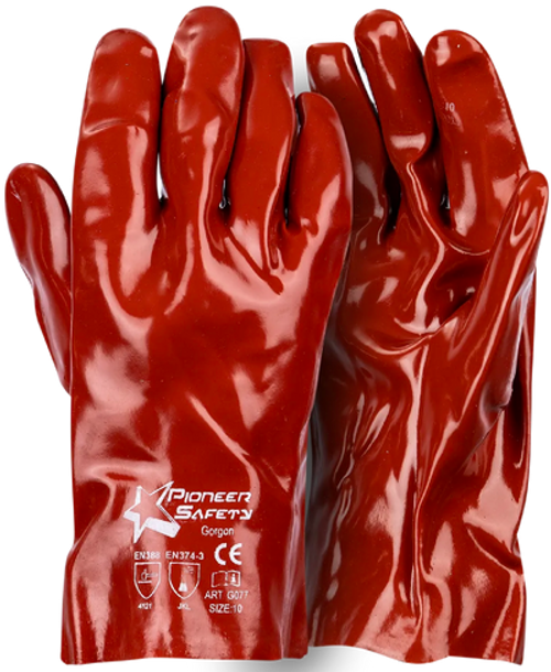 PVC Gorgon Brown Heavy Duty Glove - 27cm, Azulwear PPE Safety