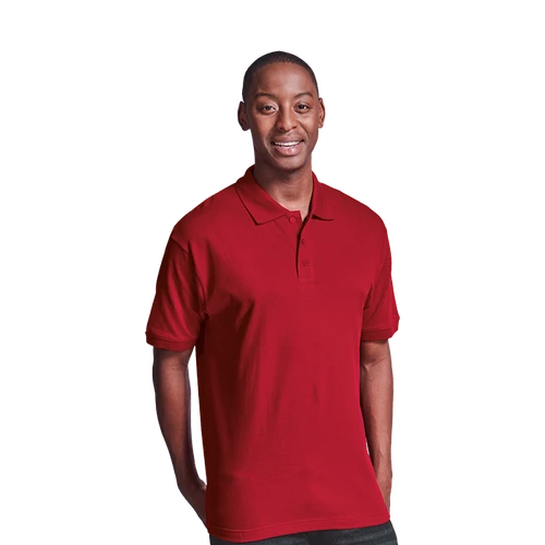 Mens Port Golfer promotional apparel line by Azulwear South Africa texture detail showing the ultra-soft cotton knit material and durable side slit panels