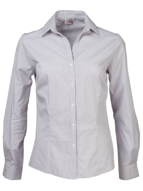Lara K212 L/S Blouse - Grey, Azulwear Corporate Clothing