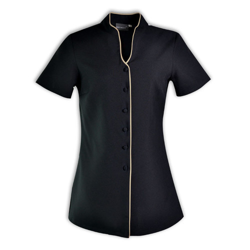 Nicole Top - Black/Stone, Azulwear Beauty & Spa Uniforms South Africa Nicole Top - Black/Stone, Azulwear Beauty & Spa Uniforms South Africa