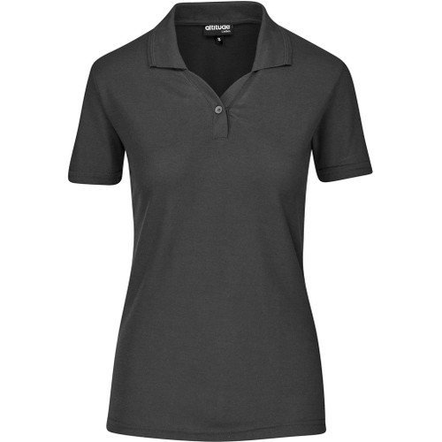 Ladies Basic Pique Golf Shirt - Charcoal - Azulwear