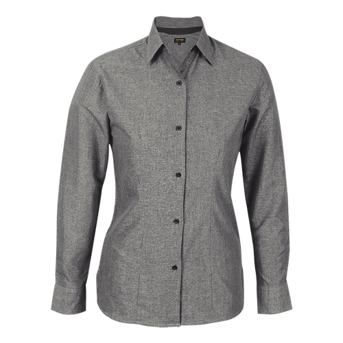 Silver Melange Ladies Berlin Blouse Long Sleeve, premium corporate clothing by Azulwear, offering the best executive uniform style in Polokwane.