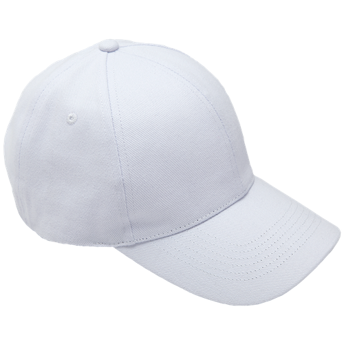 White Brushed Cotton 6 Panel Cap by Azulwear South Africa front view displaying the premium structured crown ready for custom embroidery.