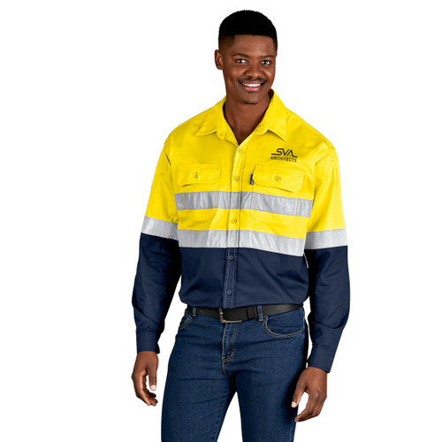 Access Vented Two-Tone Reflective Work Shirt, Azulwear Safety Workwear Access Vented Two-Tone Reflective Work Shirt, Azulwear Safety Workwear