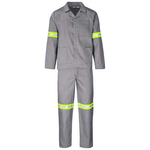 Grey Trade Polycotton Conti Suit Reflective Arms & Legs by  Azulwear Safety Workwear Durban