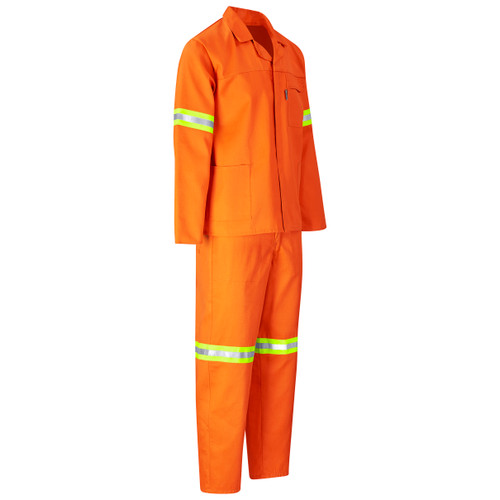 Orange Conti Suit Orange with Reflective Yellow Tape by Azulwear Reflective Workwear Cape Town