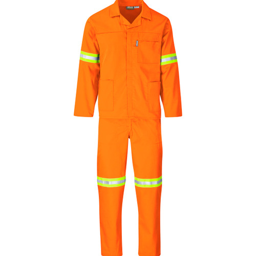 Conti Suit Orange with Reflective Yellow Tape, Front View Workwear by Azulwear SA Conti Suit Orange with Reflective Yellow Tape, Front View Workwear by Azulwear SA