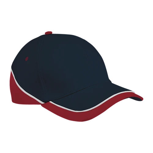 Navy, Red and White 6 Panel Trio Cap by Azulwear Cape Town, South Africa