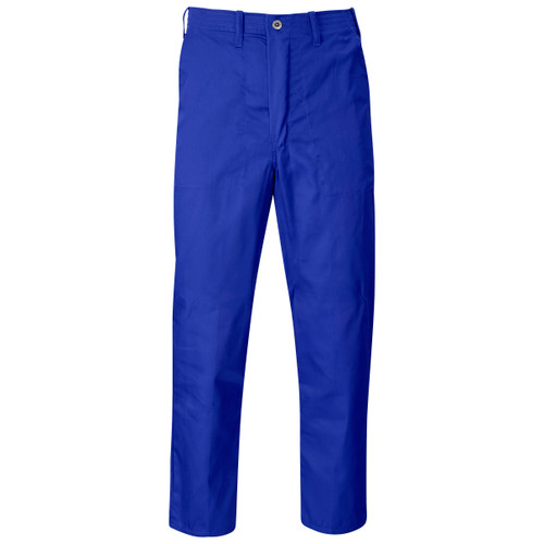 Trade Poly Cotton Conti Trousers - Royal Blue Front View, Azulwear Safety Workwear