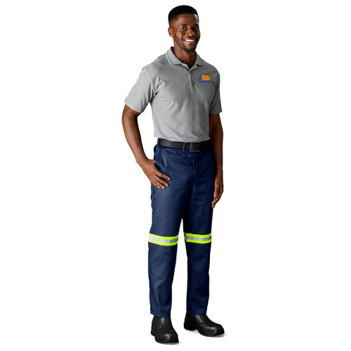 Trade Polycotton Pants - Yellow Reflective Legs, Azulwear Safety Workwear