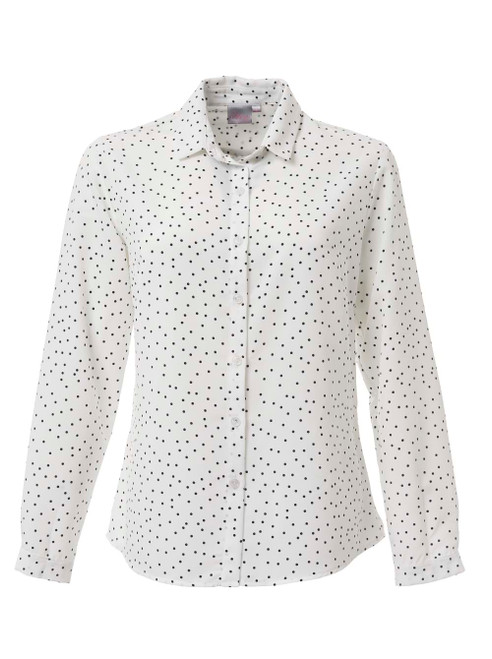 Georgia K228 L/S Blouse - Cream/Black, Azulwear Corporate Clothing