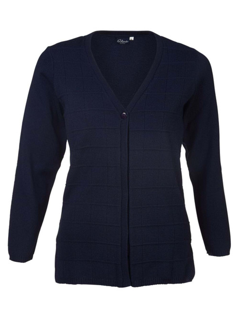 Ladies Deluxe L/S Cardigan - Navy, Azulwear Corporate Clothing