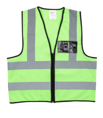 Lime econo reflective vest from Azulwear South Africa, featuring the front view with high-visibility safety tape. Courier delivery across South Africa.