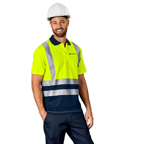 Two-Tone Hi-Viz Reflective Golf Shirt, Azulwear Safety Workwear Two-Tone Hi-Viz Reflective Golf Shirt, Azulwear Safety Workwear