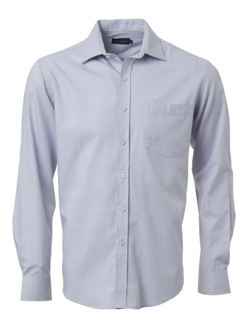 Light Grey Carlo Galucci Men's Lucca Long Sleeve Shirt made from premium breathable fabric, designed for classic formal clothing, office wear, and corporate uniforms across South Africa.