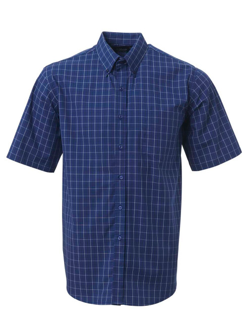 Navy Check Remington Check S/S Shirt, high-quality corporate clothing by Azulwear, providing the best smart-casual design in Durban