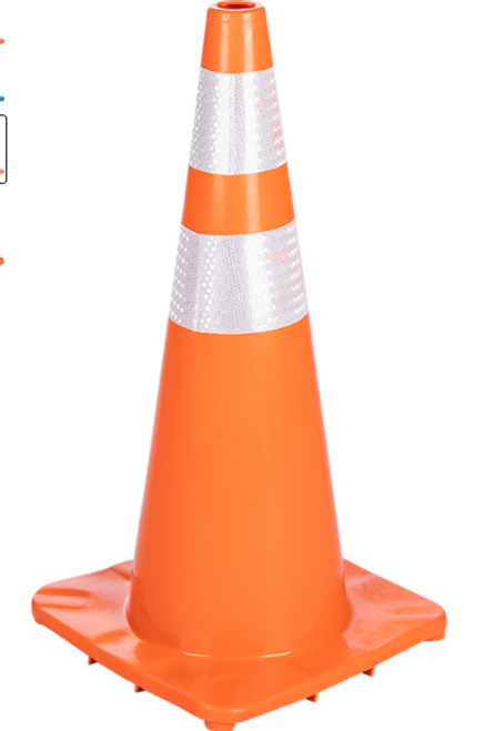 Traffic Cones PVC with reflective tape - 700mm, Azulwear Road Safety