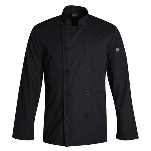 Black Gordon Long Sleeve Chef Jacket by Azulwear Chef Uniforms Cape Town, Johannesburg, South Africa