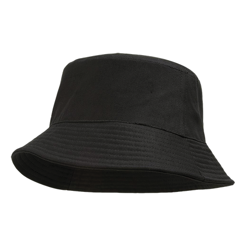 Black Basic Bucket Hat by Azulwear South Africa front view displaying the classic structured crown ready for custom promotional branding.