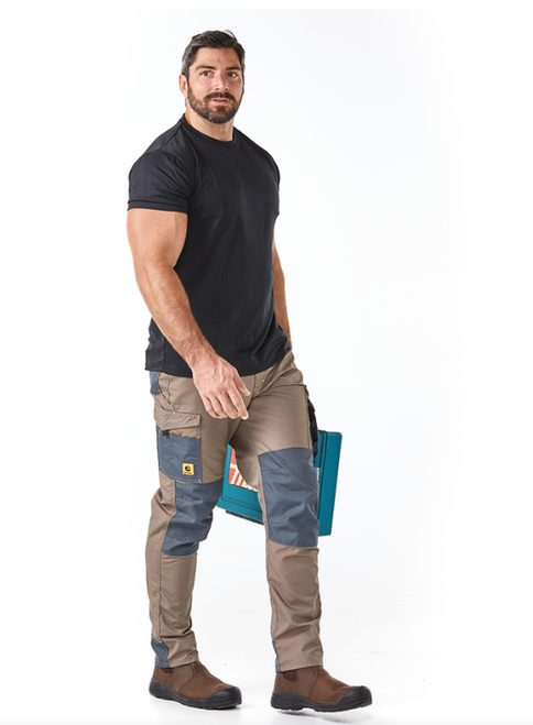 Sand Dromex Utility Pants front view, ideal for field engineering, construction, and mechanical teams by Azulwear Workwear Gauteng, South Africa.