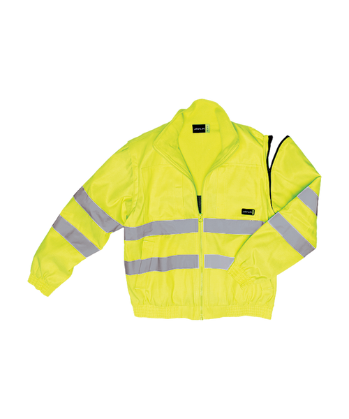 Hi-Vis Fleece Lined Bomber Jacket in Lime, Reflective Workwear by Azulwear South Africa