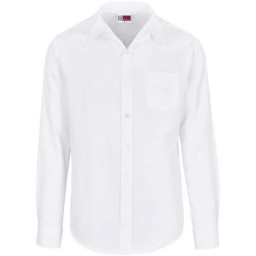 White Men's Long Sleeve Oxford Shirt, premium corporate clothing by Azulwear, offering the best executive uniform style in Gauteng.