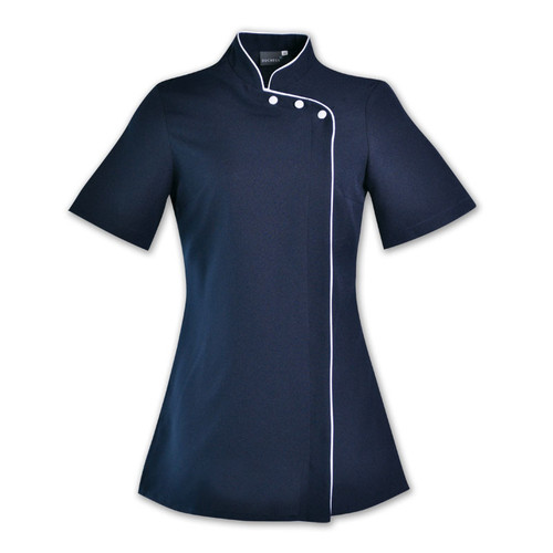 Madri Top in Navy/White, Spa & Beauty Uniforms by Azulwear South Africa