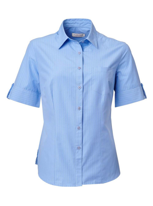 Angelique K202 S/S Blouse - Powder Blue, Azulwear Corporate Clothing
