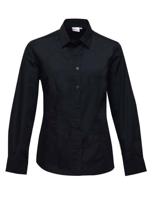 Cathy P070 L/S Blouse - Black, Azulwear Corporate Clothing