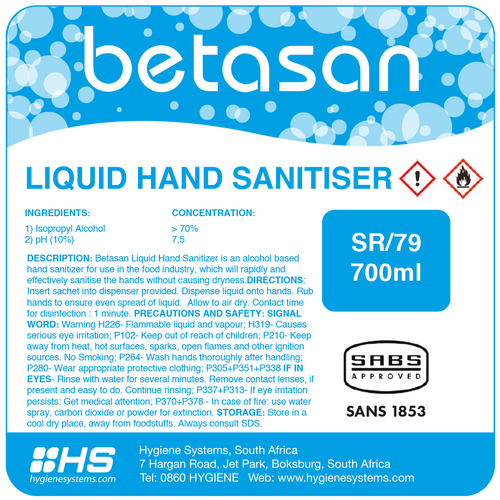 Gel Hand Sanitiser Dispenser Refill 700ml | 6pkts
