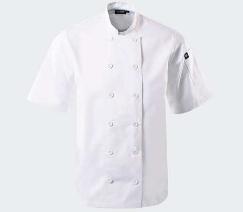 Pascal White Short Sleeve Chef Jacket, by Azulwear Cape Town South Africa