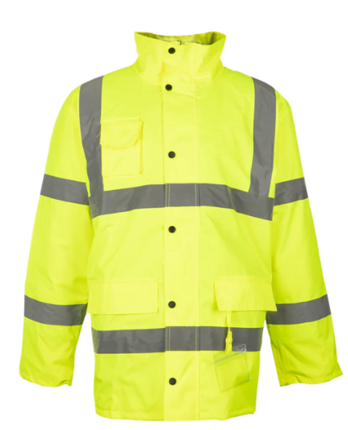 Hi Viz Parka Jacket in Lime, Reflective Workwear by Azulwear South Africa