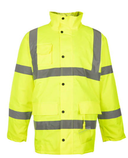 Hi Viz Parka Jacket in Lime, Reflective Workwear by Azulwear South Africa