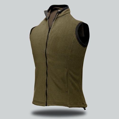 Olive green Starling Ladies Waistcoat by Azulwear, displaying the structured feminine cut and durable fabric profile ideal for professional game lodge hospitality uniforms and safari clothing across South Africa.