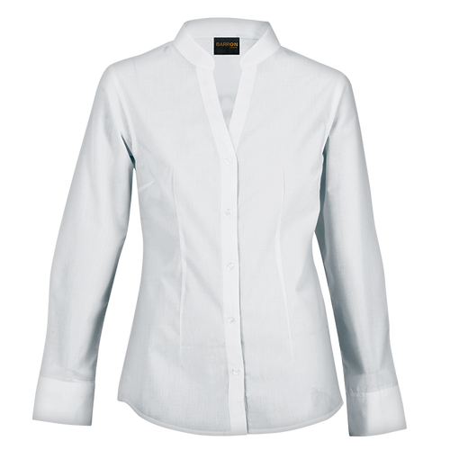 Ladies Barista Long Sleeve Blouse - White - Azulwear South Africa