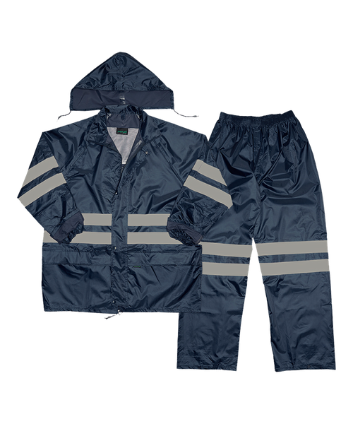 Navy Javlin Polyester PVC Reflective Rain Suit by Azulwear Workwear Cape Town, Gauteng, South Africa