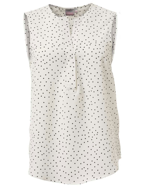 Kaylee K228 Sleeveless Blouse - Cream /Black, Azulwear Corporate Clothing