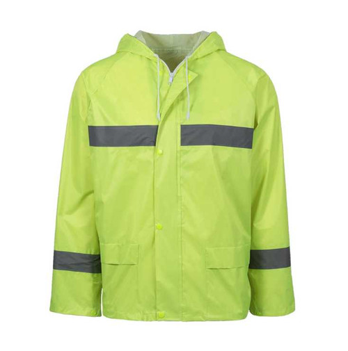 REBEL AquaSkin Rubberised Hi Viz Reflective Lime Rainsuit