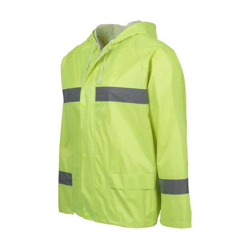 Lime REBEL AquaSkin Rubberised Hi Viz Reflective Lime Rainsuit side view by Azulwear Workwear Cape Town, South Africa