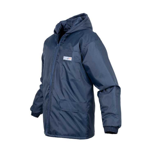 Navy REBEL Thermoskin Lite Freezer Jacket side view by Azulwear Workwear Cape Town, South Africa